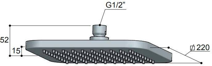 Hotbath Gal GL100 hoofddouche vierkant 22x22 geborsteld gunmetal PVD