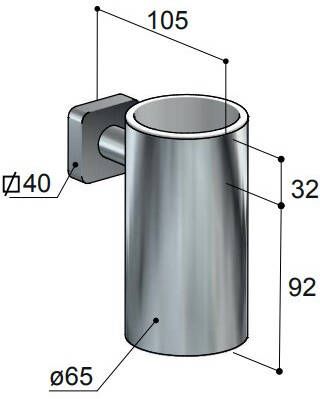 Hotbath Gal GLA01 bekerhouder geborsteld gunmetal PVD