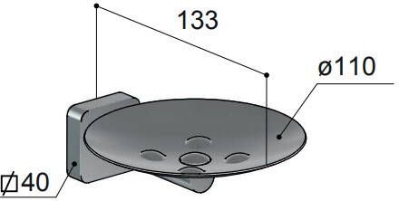 Hotbath Gal GLA02 zeephouder mat zwart