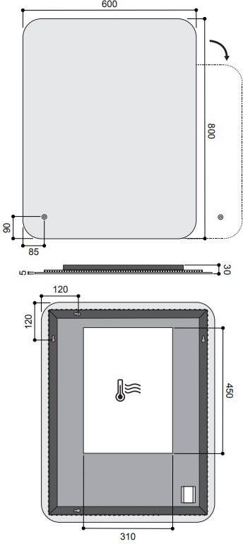 Hotbath Gal MG086 spiegel met indirecte verlichting en verwarming