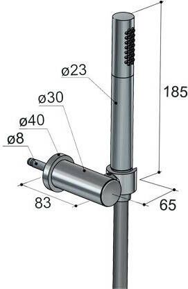 Hotbath Mate HDS1 verstelbare wandsteun met slang en handdouche chroom