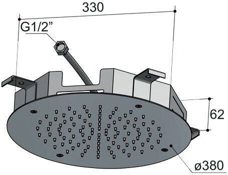 Hotbath Mate M108 inbouw hoofddouche rond 38 cm geborsteld nikkel