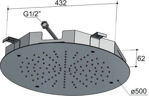 Hotbath Mate M109 inbouw hoofddouche rond 50 cm chroom