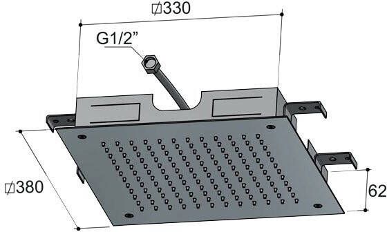 Hotbath Mate M110 inbouw hoofddouche vierkant 38 cm chroom