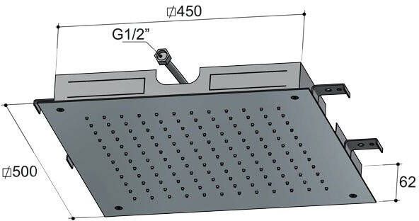Hotbath Mate M111 inbouw hoofddouche vierkant 50 cm chroom