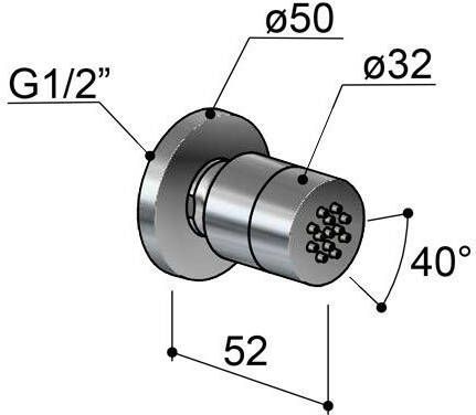 Hotbath Mate M122 opbouw bodyjet rond geborsteld nikkel