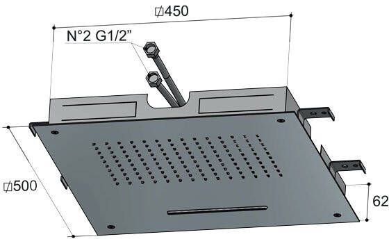 Hotbath Mate M142 50cm hoofddouche met waterval vierkant chroom