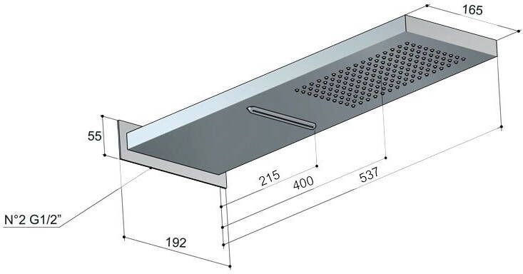 Hotbath Mate M193 hoofddouche cascade 16 5x53 7 cm chroom