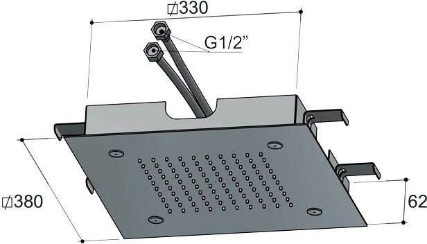 Hotbath Mate M194 inbouw hoofddouche vierkant 38 cm chroom