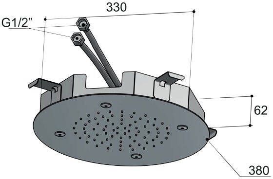 Douche Concurrent Hoofddouche Hotbath Mate Inbouw Plafond Rechthoek Geborsteld Nikkel 48x63cm met Waterval - Foto 4