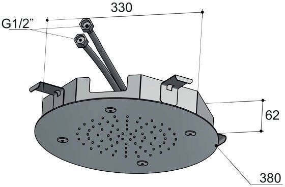 Hotbath Mate M196 inbouw hoofddouche rond 38 cm geborsteld nikkel