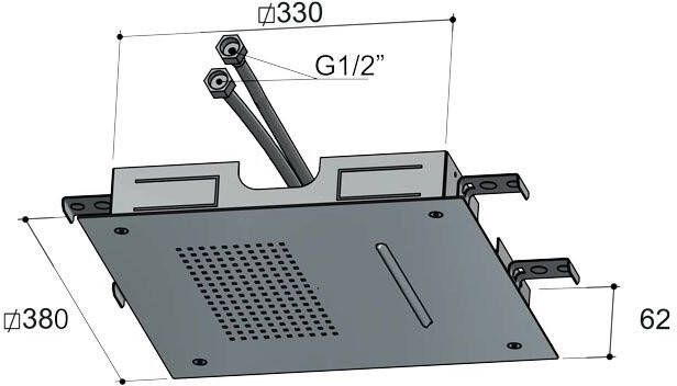 Hotbath Mate M197 inbouw hoofddouche vierkant 38 cm chroom