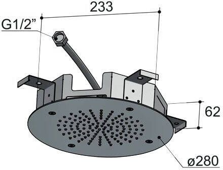 Hotbath Mate M206 inbouw hoofddouche rond 28 cm geborsteld nikkel