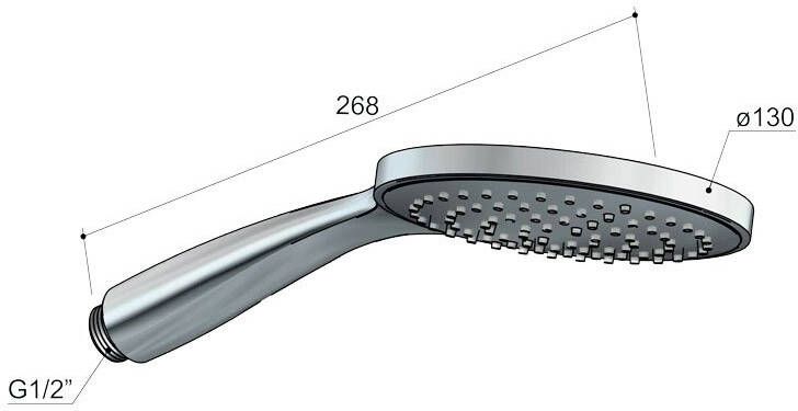 Hotbath Mate M370 handdouche met eco air rond 13 cm geborsteld nikkel