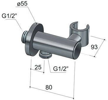 Hotbath Mate M501 wandsteun verstelbaar + uitlaat chroom