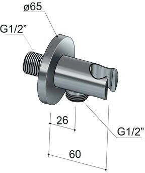 Hotbath Mate M508 wandsteun + uitlaat rond geborsteld nikkel