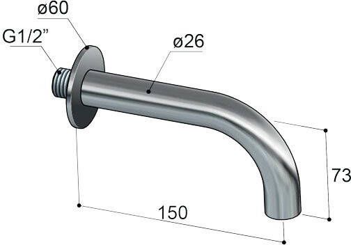 Hotbath Pal P0150 universele uitloop 1 2" met verborgen perlator 15 cm chroom