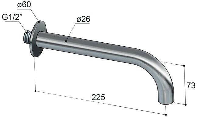 Hotbath Pal P0225 universele uitloop 1 2" met verborgen perlator 22 5 cm chroom