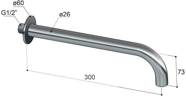 Hotbath Pal P0300 universele uitloop 1 2" met verborgen perlator 30 cm chroom