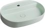 Isvea Infinity ovale opzetwastafel 60x40 cm mat groen mint - Thumbnail 2
