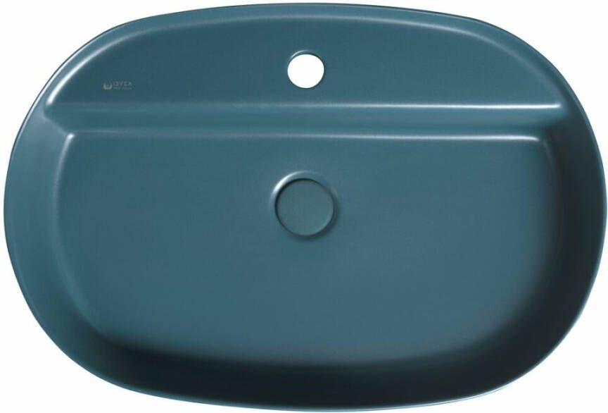 Isvea Infinity ovale opzetwastafel 60x40 cm mat groen petrol