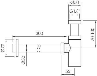 JEE-O compacte sifon structuur zwart