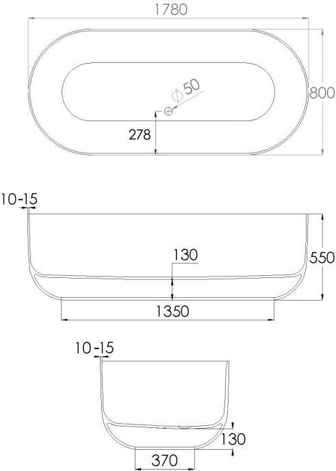 JEE-O Flow vrijstaand bad 178x80 mat wit