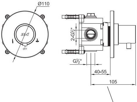 JEE-O Slimline inbouw omstel knop geborsteld RVS