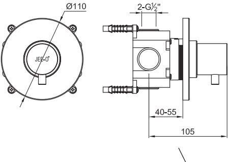 JEE-O Slimline inbouw stopkraan geborsteld RVS