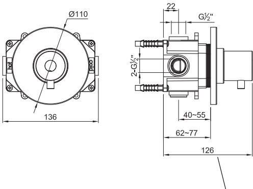 JEE-O Slimline inbouw wand thermostaatkraan brons