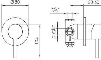 JEE-O Slimline kleine inbouw wand mengkraan mat goud