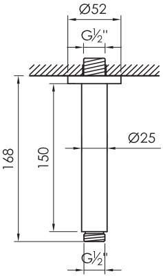 JEE-O Slimline plafond arm 15 brons