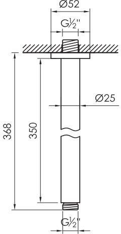 JEE-O Slimline plafond arm 35 geborsteld RVS