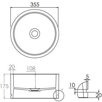 JEE-O Soho lage waskom 35 mat wit