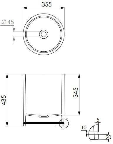 JEE-O Soho waskom 35 mat wit
