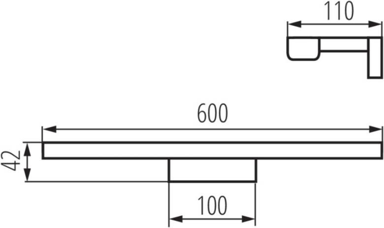 Kanlux Asten LED 12W spiegel verlichting 60 mat zwart