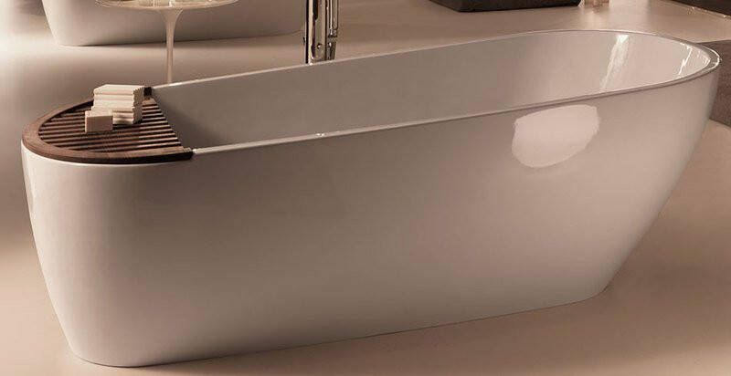 Kerasan Aquatech Vrijstaand bad 170x56x70cm wit materiaal Pietraluce