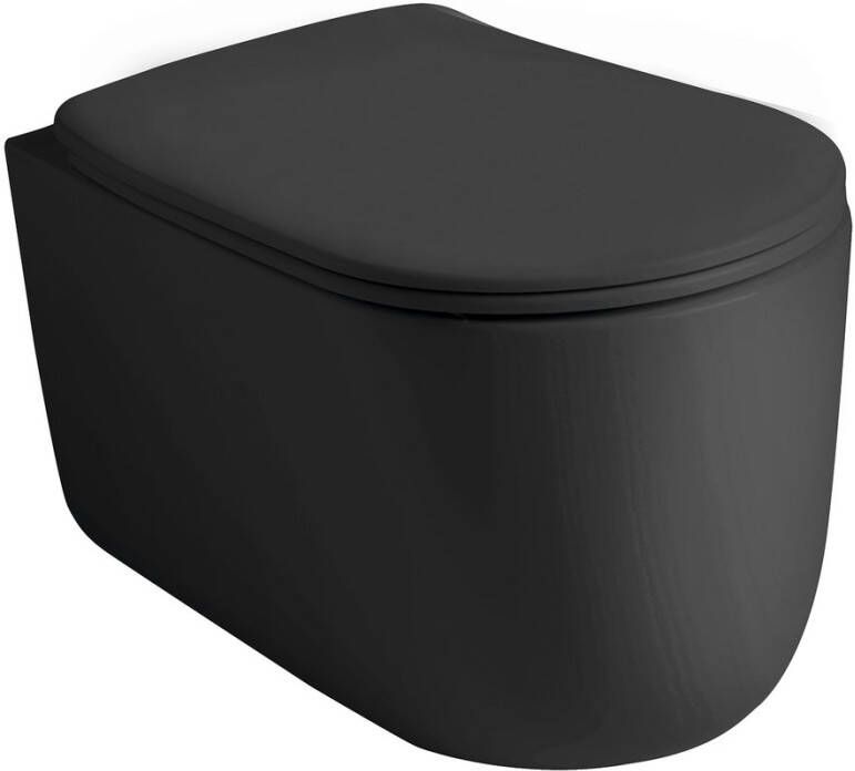 Kerasan Nolita Slim Soft close toiletzitting duroplastic mat zwart