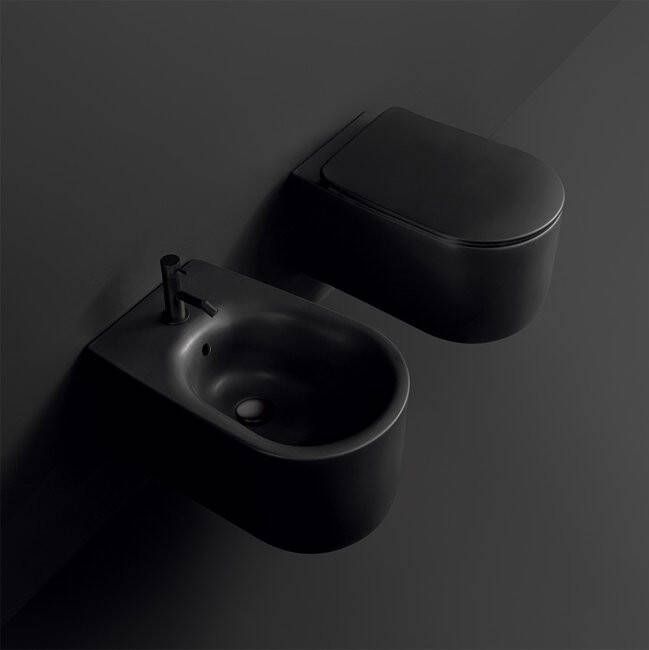 Kerasan Nolita Slim Soft close toiletzitting duroplastic mat zwart