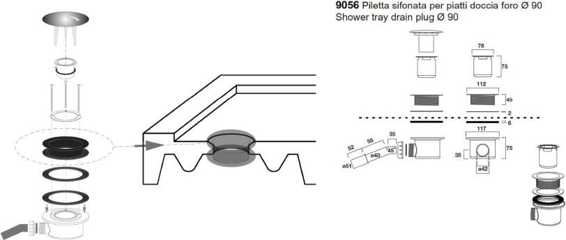 Kerasan Retro Douchebakafval sifon diameter 90mm brons