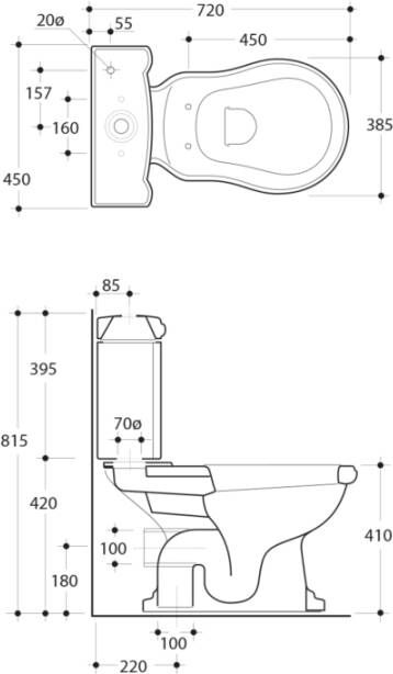 Kerasan Retro WC stortbak wit