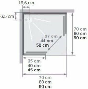 Kinedo Kineprime complete douchecabine met schuifdeur 18 cm douchebak 90x90 cm chroom