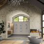 Mondiaz Aivy badmeubelset 120x45x50cm 2 kraangaten 2 wasbakken talc Solid surface Links en rechts 2 lades Met spiegel Melamine Chai AIVY80189 - Thumbnail 3