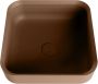 Mondiaz Binx waskom 36x36x13cm vierkant opbouw Solid Surface Rust Rust M49904RustRust - Thumbnail 2
