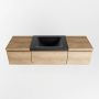 Mondiaz BUKLA badmeubelset 140x45x34cm 1 kraangat wasbak midden solid surface Urban greeploos 3 lades met softclose Melamine Washed Oak BUKLA10078 - Thumbnail 4