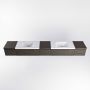 Mondiaz BUKLA badkamermeubelset 280x45x34cm 2 kraangaten 2 wasbakken solid surface Talc greeploos 5 lades met softclose Melamine Dark brown BUKLA10164 - Thumbnail 4