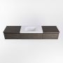 Mondiaz BUKLA badkamermeubelset 200x45x34cm 0 kraangaten wasbak midden solid surface Talc greeploos 3 lades met softclose Melamine Dark brown BUKLA10183 - Thumbnail 4