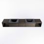 Mondiaz BUKLA badmeubelset 240x45x34cm 2 kraangaten 2 wasbakken solid surface Urban greeploos 3 lades met softclose Melamine Dark brown BUKLA20152 - Thumbnail 5