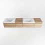 Mondiaz BUKLA badkamermeubelset 200x45x34cm 2 kraangaten 2 wasbakken solid surface Talc greeploos 4 lades met softclose Melamine Washed Oak BUKLA10018 - Thumbnail 4