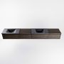 Mondiaz BUKLA badkamermeubelset 280x45x34cm 2 kraangaten 2 wasbakken solid surface Urban greeploos 4 lades met softclose Melamine Dark brown BUKLA10252 - Thumbnail 4